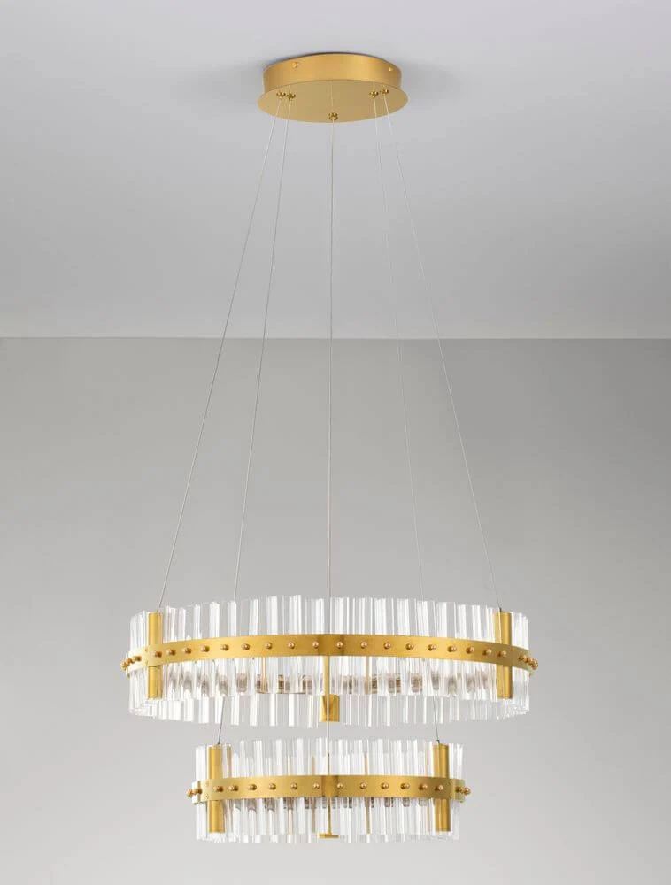 Kezo LED Pendelleuchte 2-flammig Ø 60cm 3000K Gold