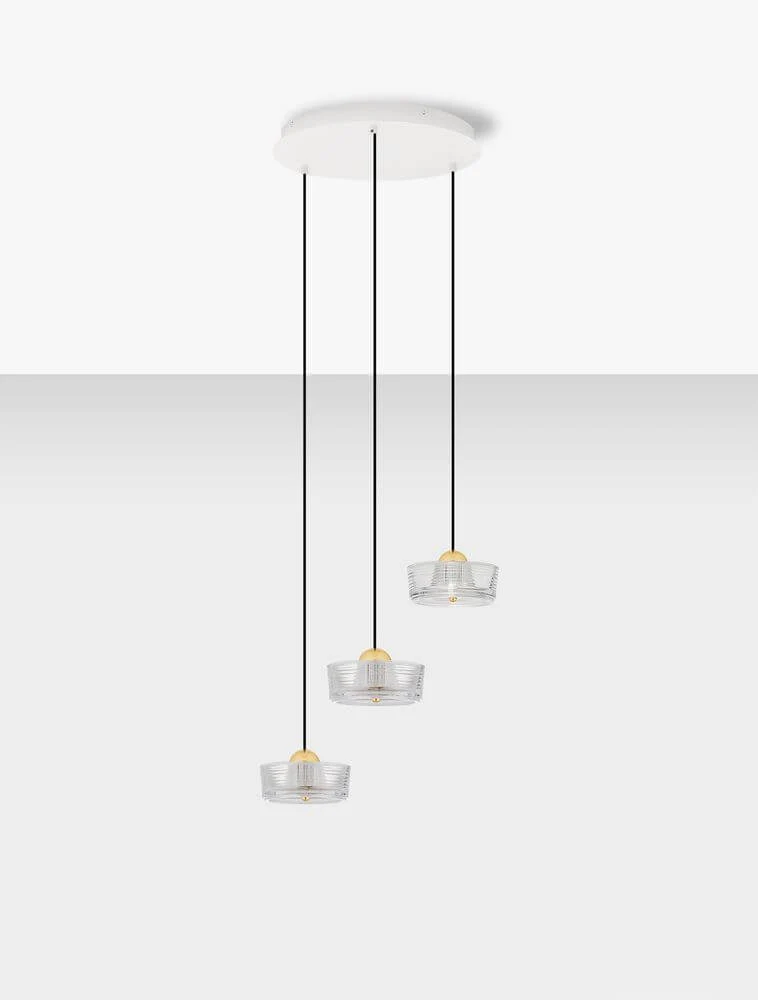 Keros LED Pendelleuchte 3-flammig 3000K Gold