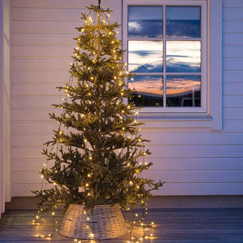 LED Waterval Verlichting Kerstboom Hangend Lichtgordijn Dimbaar met Afstandsbediening Timer voor Feestdagen | Sansoti