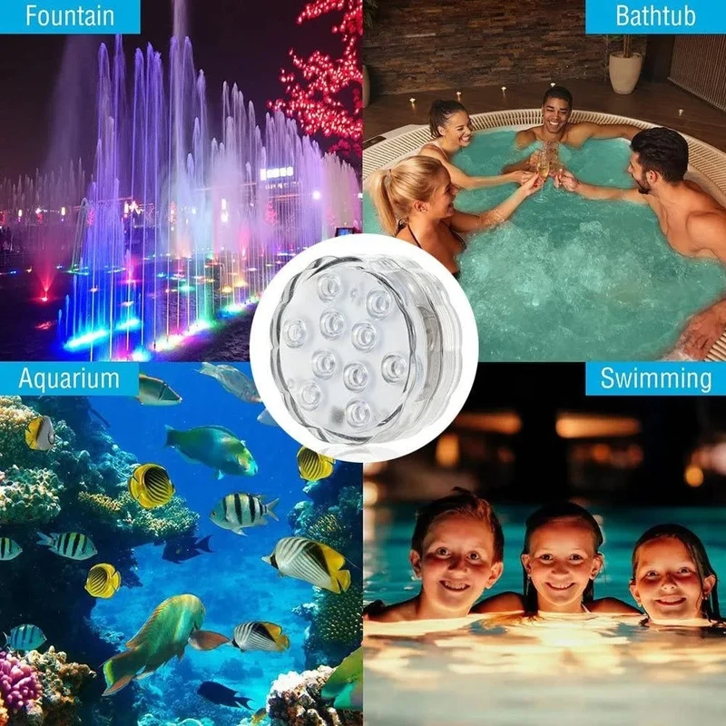 Drijvende LED Onderwaterlampen 16 Kleuren met Afstandsbediening Zwembad Vijver Decoratieve Sfeerverlichting | Sansoti