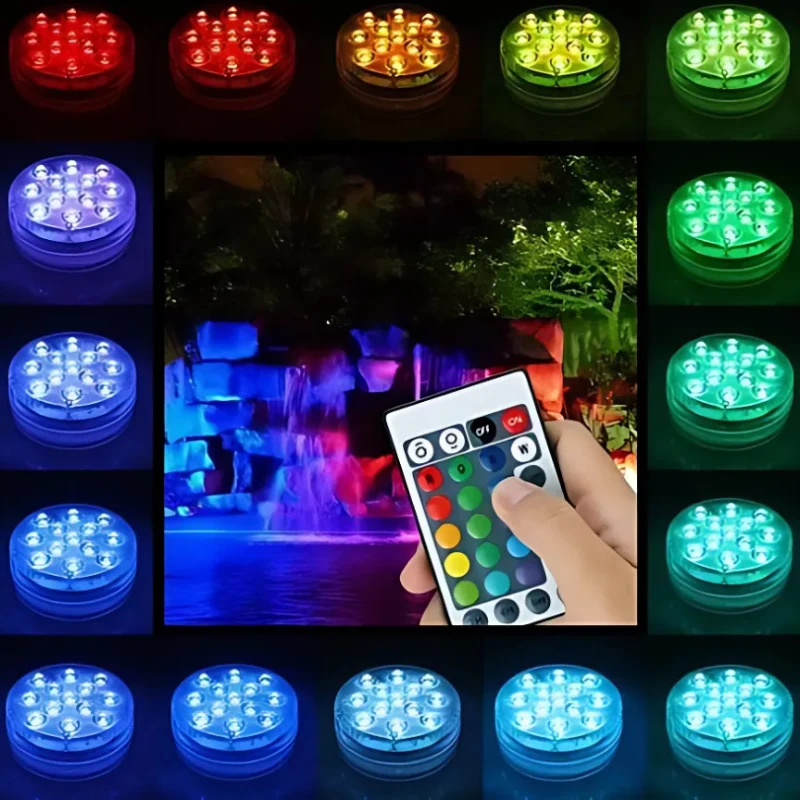 Drijvende LED Onderwaterlampen 16 Kleuren met Afstandsbediening Zwembad Vijver Decoratieve Sfeerverlichting | Sansoti