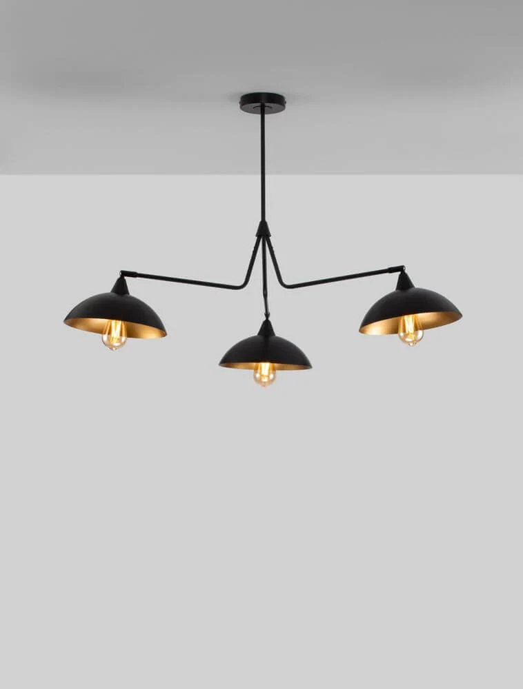 Mirba Pendelleuchte 3-flammig Ø 113cm Schwarz, Gold