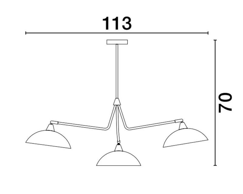 Mirba Pendelleuchte 3-flammig Ø 113cm Schwarz, Gold