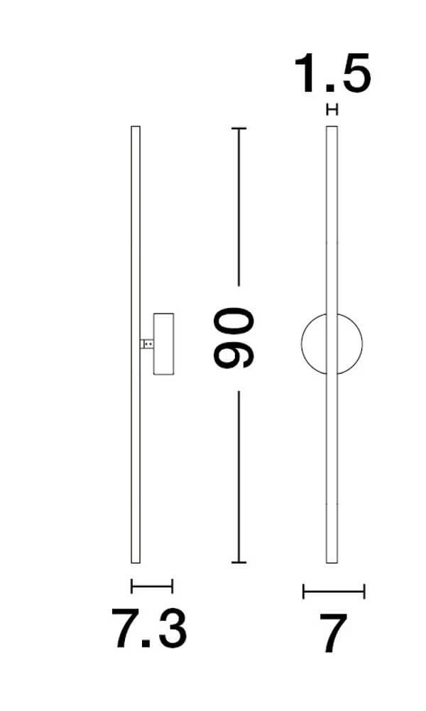 Aden LED Wandleuchte 3000K Schwarz