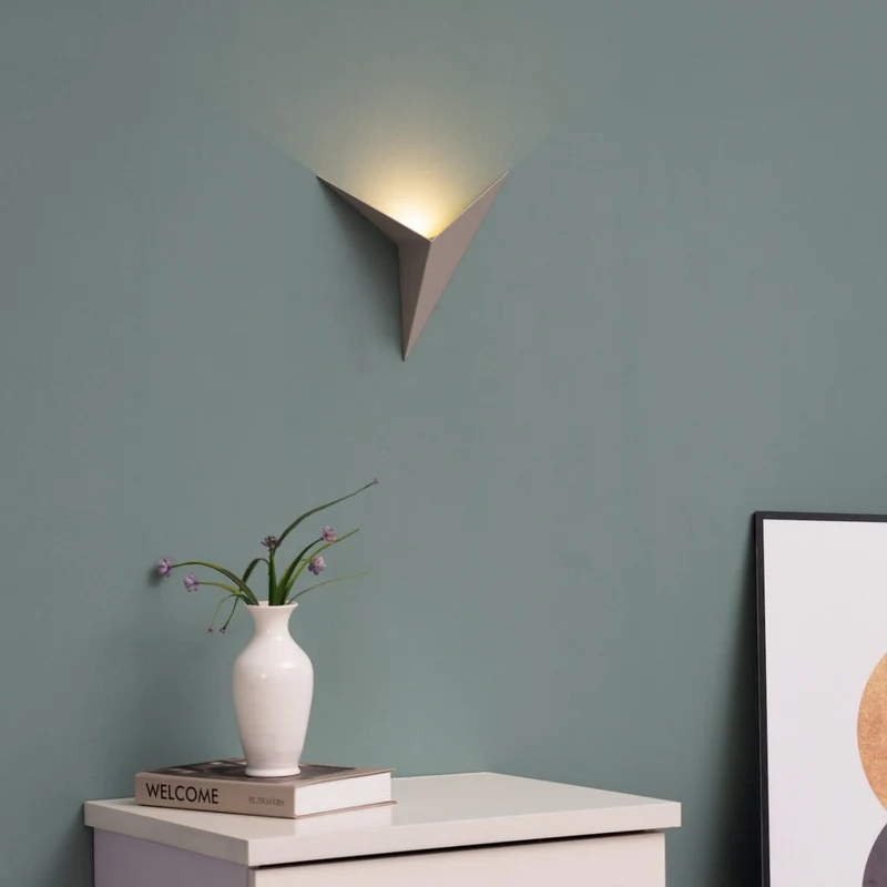Geometrische Wandlamp Driehoek LED Dimbaar Nordic Design Zwart Wit Goud Verlichting Woonkamer Slaapkamer | Sansoti
