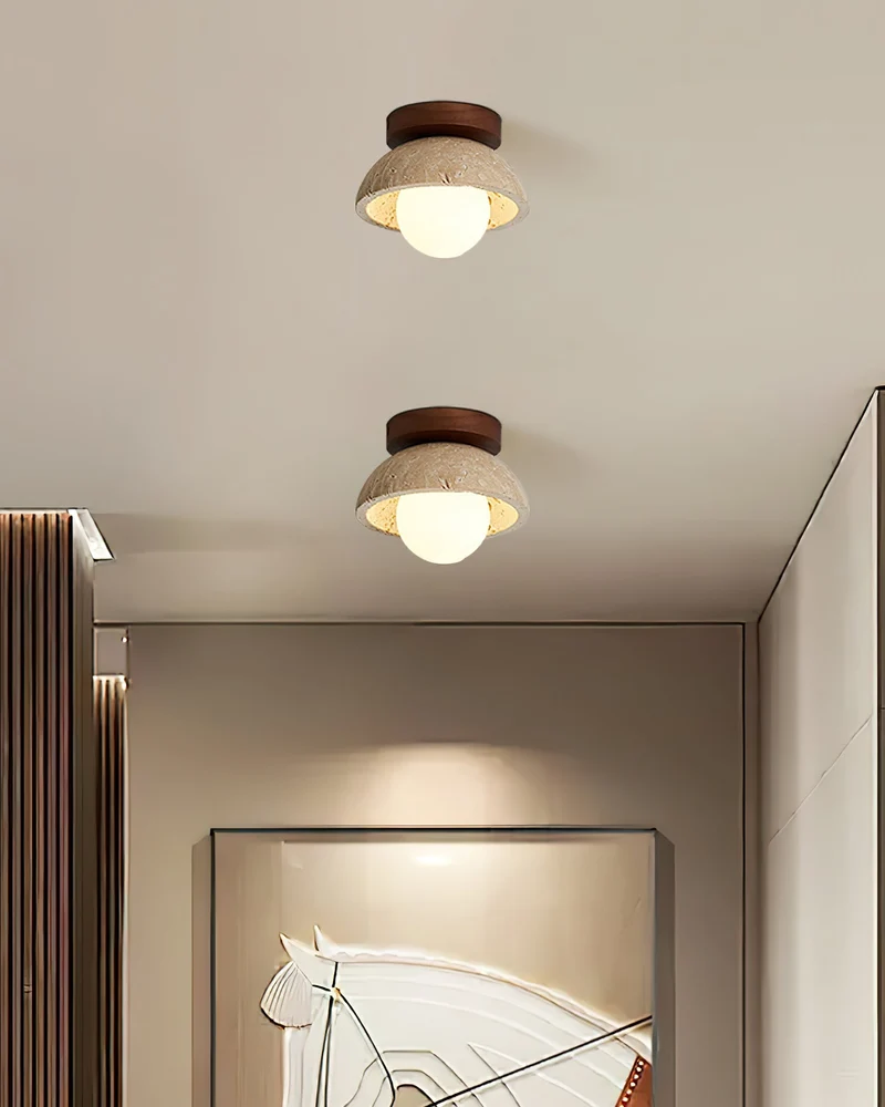 Ronde Plafondlamp Hout G9 Fitting 15cm Dimbaar Wand Plafond Verlichting Badkamer Hal Slaapkamer Woonkamer | Sansoti