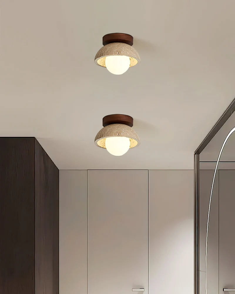 Ronde Plafondlamp Hout G9 Fitting 15cm Dimbaar Wand Plafond Verlichting Badkamer Hal Slaapkamer Woonkamer | Sansoti