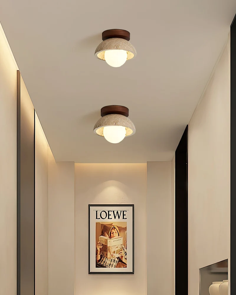 Ronde Plafondlamp Hout G9 Fitting 15cm Dimbaar Wand Plafond Verlichting Badkamer Hal Slaapkamer Woonkamer | Sansoti
