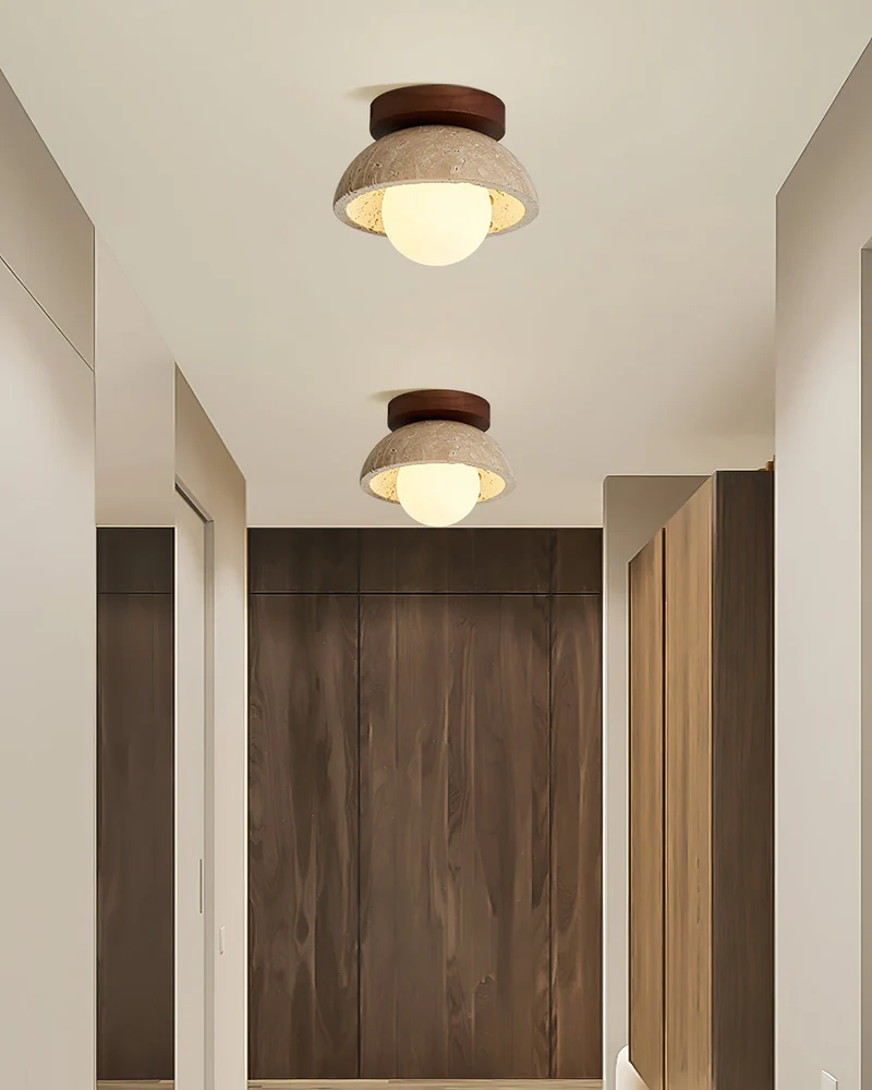 Ronde Plafondlamp Hout G9 Fitting 15cm Dimbaar Wand Plafond Verlichting Badkamer Hal Slaapkamer Woonkamer | Sansoti