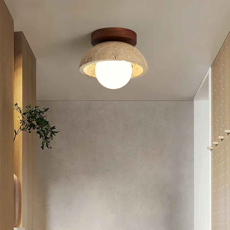 Ronde Plafondlamp Hout G9 Fitting 15cm Dimbaar Wand Plafond Verlichting Badkamer Hal Slaapkamer Woonkamer | Sansoti