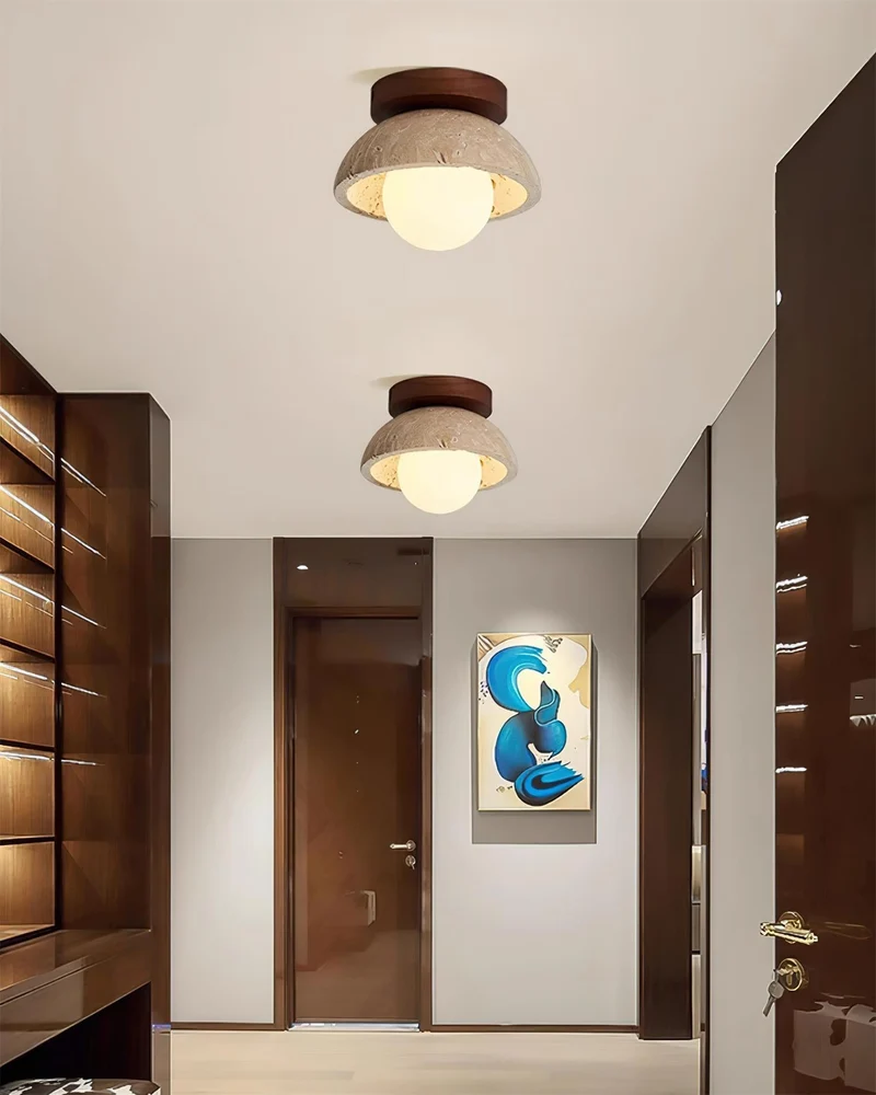 Ronde Plafondlamp Hout G9 Fitting 15cm Dimbaar Wand Plafond Verlichting Badkamer Hal Slaapkamer Woonkamer | Sansoti