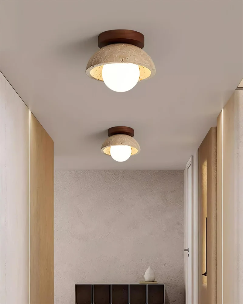 Ronde Plafondlamp Hout G9 Fitting 15cm Dimbaar Wand Plafond Verlichting Badkamer Hal Slaapkamer Woonkamer | Sansoti