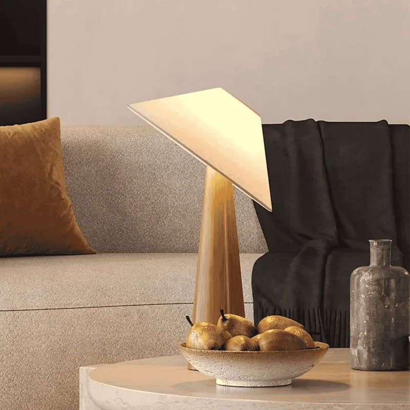Houten Lamp met Natuurlijk Ontwerp Tafel- of Staande Lamp 40-165cm Minimalistische Sfeerverlichting Woonkamer | Sansoti