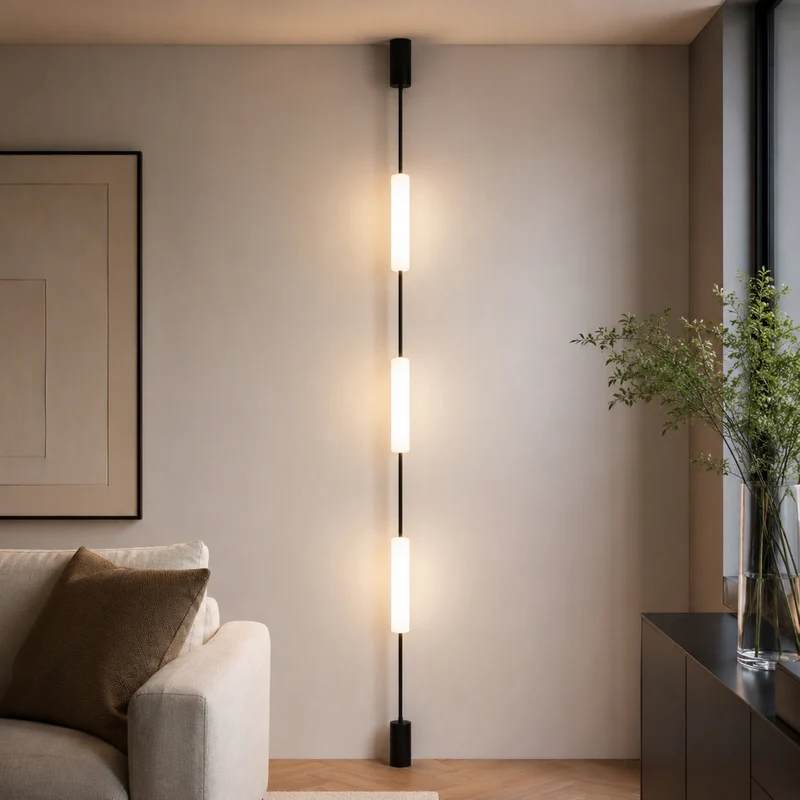 Verticale LED Vloerlamp Vloer Tot Plafond Architectonisch Lichtontwerp Modern Interieur Sfeervol Warm Wit Licht | Sansoti