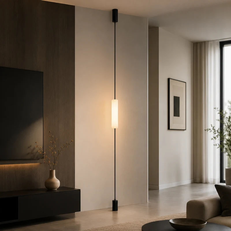 Verticale LED Vloerlamp Vloer Tot Plafond Architectonisch Lichtontwerp Modern Interieur Sfeervol Warm Wit Licht | Sansoti