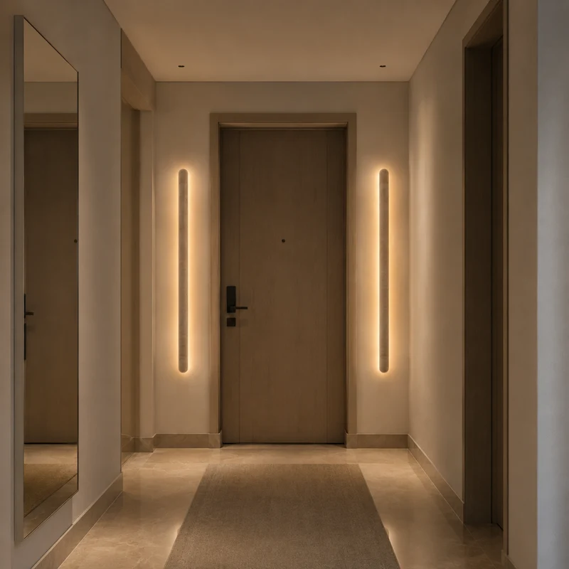 Natuursteen Wandlamp Cilinder LED Warm Licht Travertin Architecturale Verlichting voor Woonkamer Hal | Sansoti