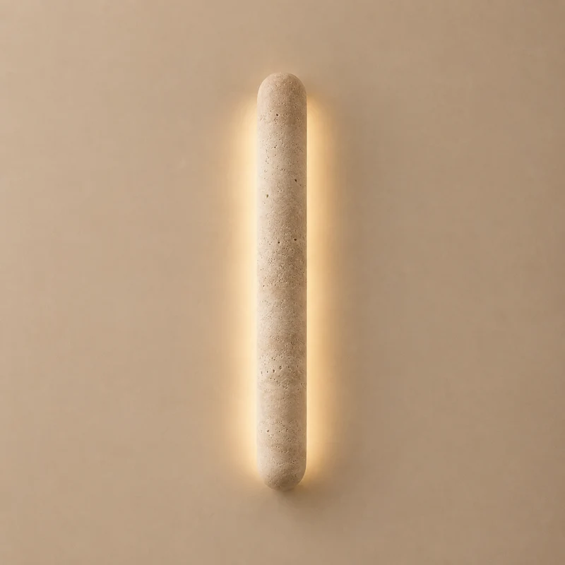 Natuursteen Wandlamp Cilinder LED Warm Licht Travertin Architecturale Verlichting voor Woonkamer Hal | Sansoti