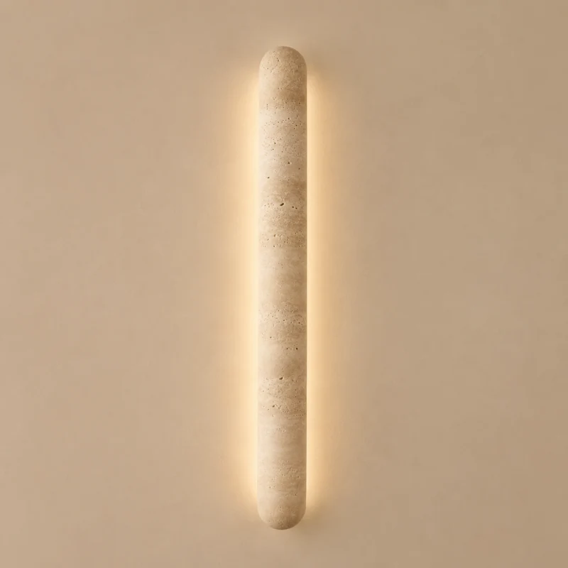 Natuursteen Wandlamp Cilinder LED Warm Licht Travertin Architecturale Verlichting voor Woonkamer Hal | Sansoti