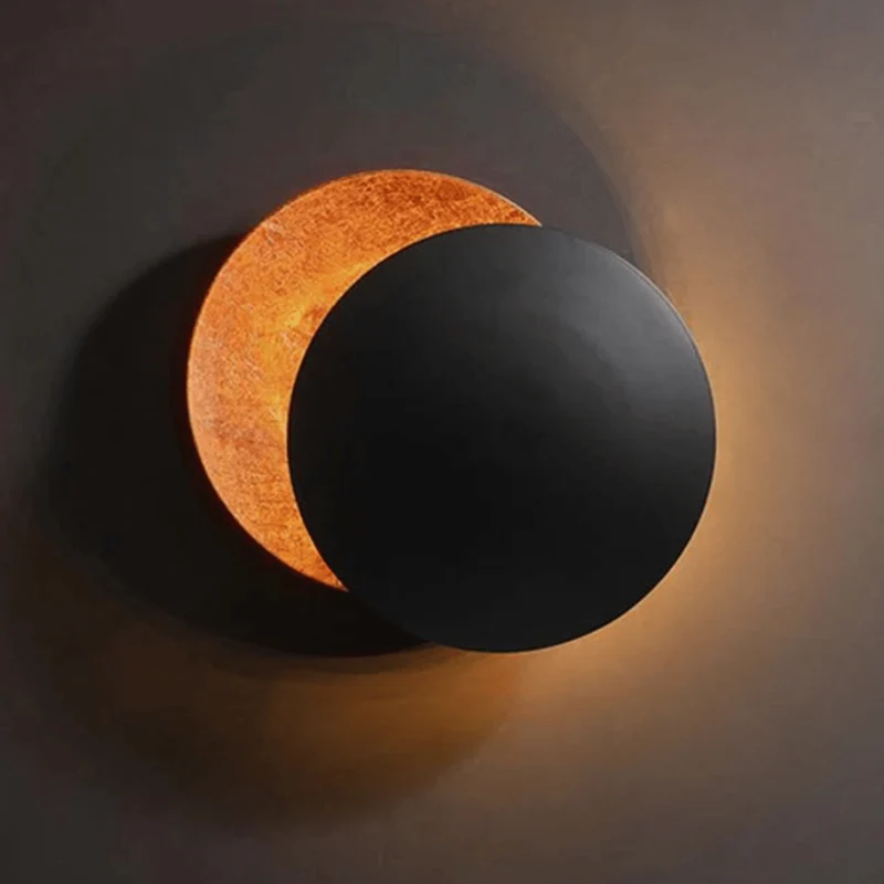 Draaibare Wandlamp met Maanverduisteringseffect Brons LED Verlichting Modern Design Slaapkamer Woonkamer | Sansoti