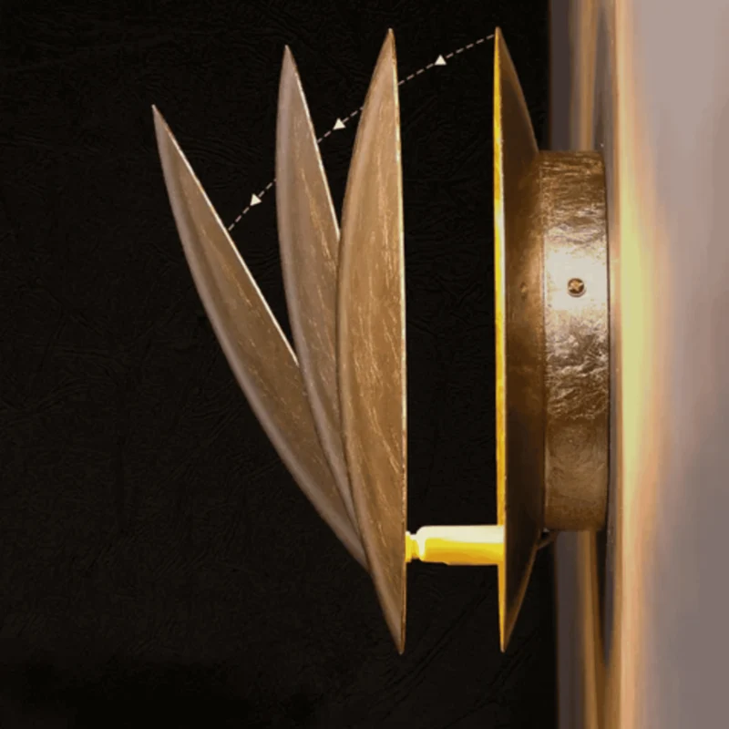 Draaibare Wandlamp met Maanverduisteringseffect Brons LED Verlichting Modern Design Slaapkamer Woonkamer | Sansoti