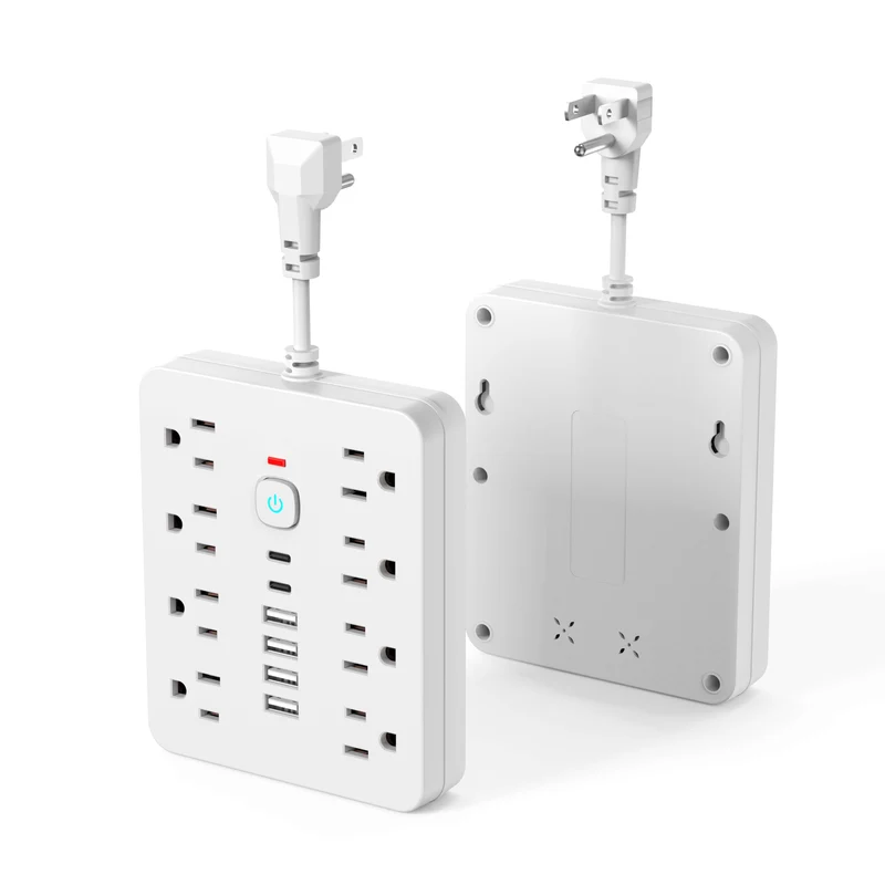 Stekkerdoos 14 Aansluitingen Overspanningsbeveiliging USB Type-C Compacte Verdeler voor Huishouden Kantoor | Sansoti