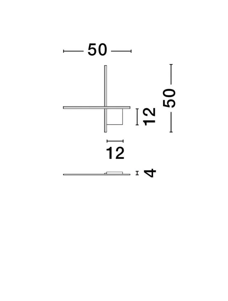 Cross LED Wandleuchte 50cm 2-flammig 2700K