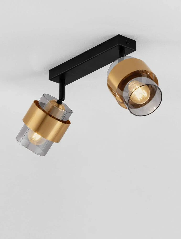 Sianna Deckenleuchte 2-flammig Schwarz, Gold