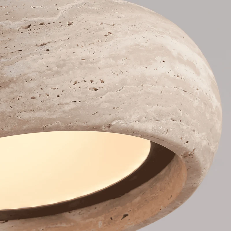 Hanglamp Travertijn Natuursteen Cilinder Warm Licht Modern Verstelbaar Koord Eettafel Keukeneiland Woonkamer | Sansoti