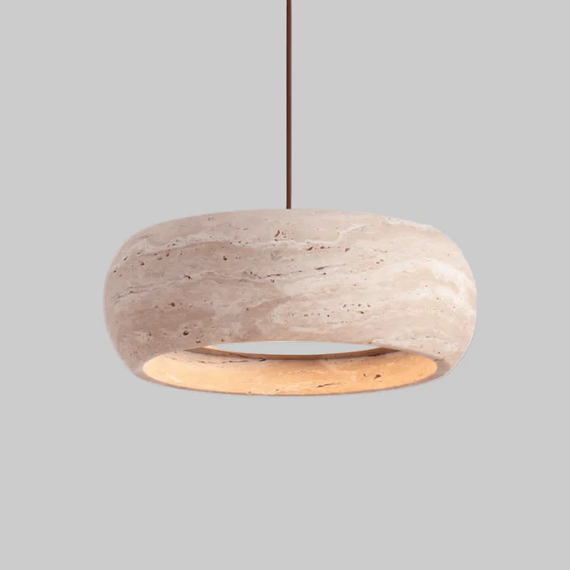 Hanglamp Travertijn Natuursteen Cilinder Warm Licht Modern Verstelbaar Koord Eettafel Keukeneiland Woonkamer | Sansoti