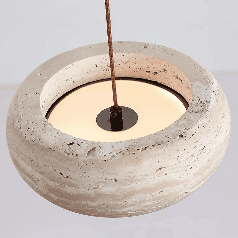 Hanglamp Travertijn Natuursteen Cilinder Warm Licht Modern Verstelbaar Koord Eettafel Keukeneiland Woonkamer | Sansoti