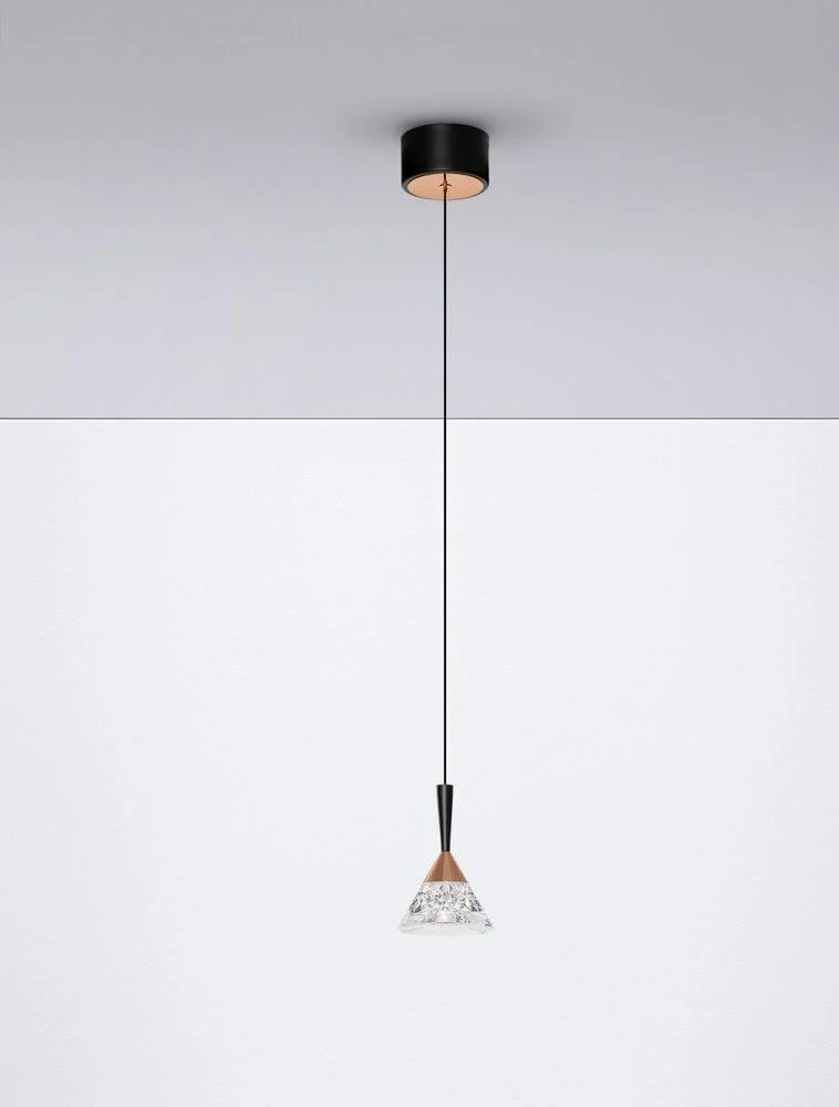 Paluz LED Pendelleuchte Ø 10,5cm 3000K Schwarz, Roségold