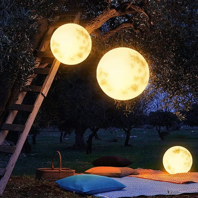 Oplaadbare Tuinlamp Maan 20-50cm LED Sfeerverlichting Buiten Weersbestendig USB Decoratief Nachtlampje | Sansoti