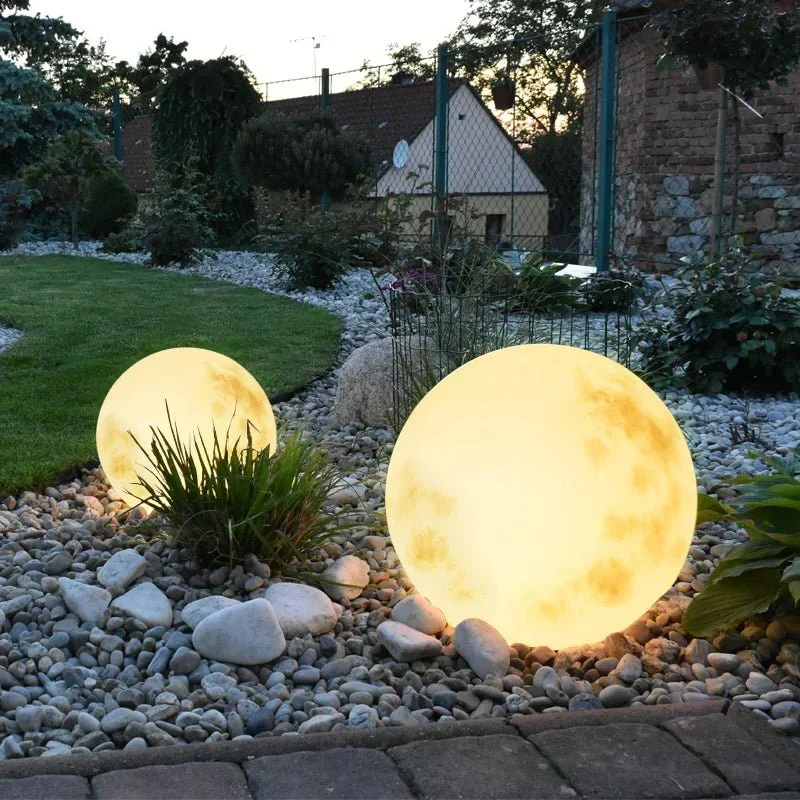 Oplaadbare Tuinlamp Maan 20-50cm LED Sfeerverlichting Buiten Weersbestendig USB Decoratief Nachtlampje | Sansoti
