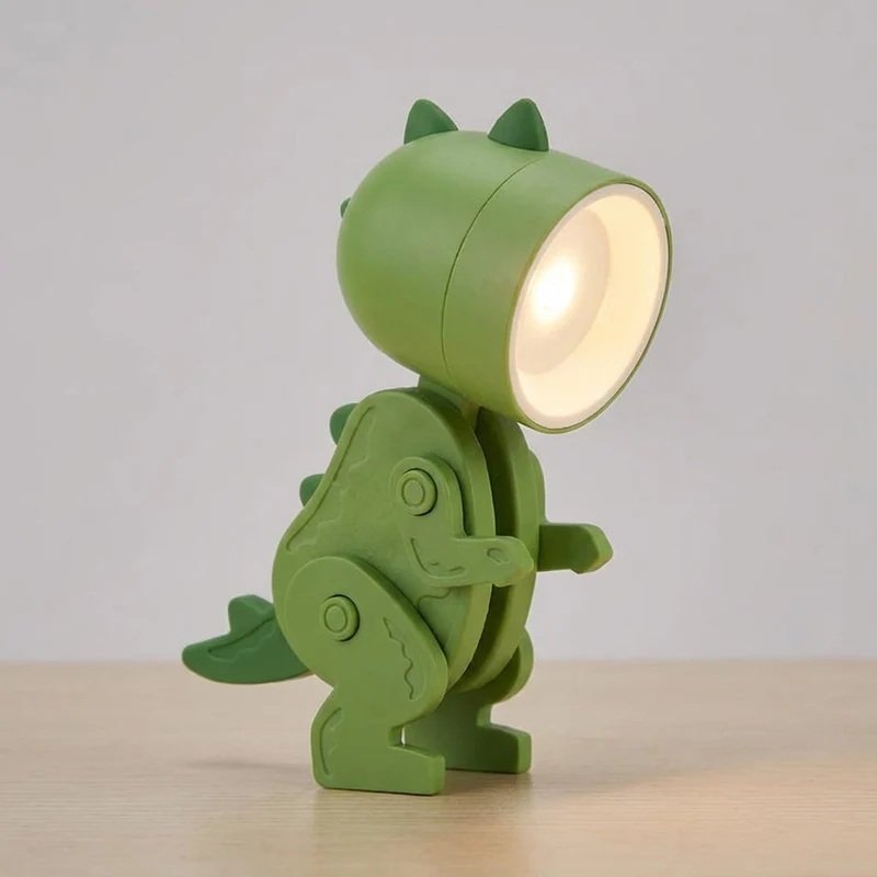 Opvouwbare Dinosaurus Tafellamp LED Leeslicht Kinderen Bureaulamp Compact Nachtlampje Warm Sfeerlicht Kind | Sansoti