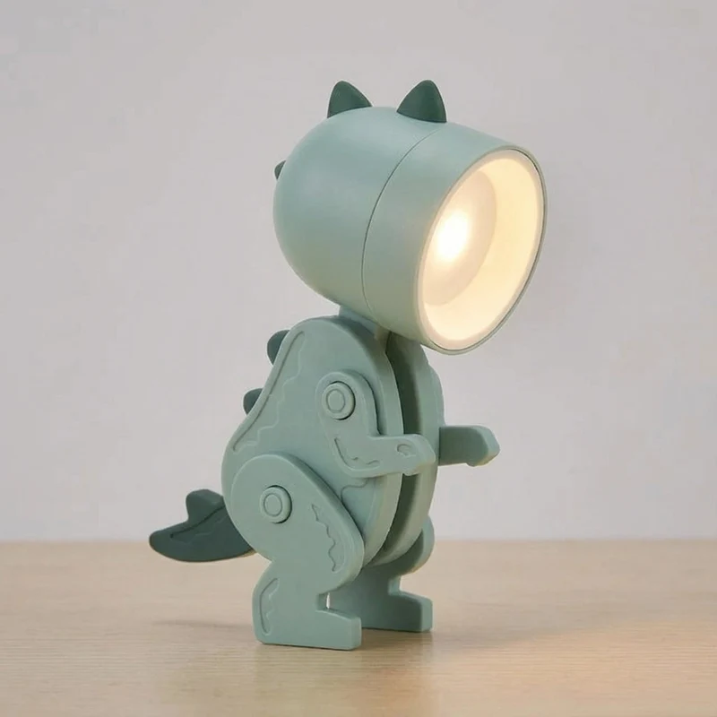Opvouwbare Dinosaurus Tafellamp LED Leeslicht Kinderen Bureaulamp Compact Nachtlampje Warm Sfeerlicht Kind | Sansoti