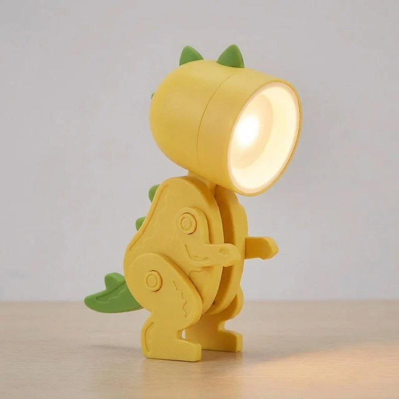 Opvouwbare Dinosaurus Tafellamp LED Leeslicht Kinderen Bureaulamp Compact Nachtlampje Warm Sfeerlicht Kind | Sansoti