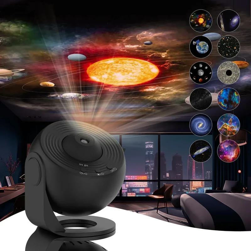 Sterrenprojector 360° Draaibaar met 13 Projectieschijven Nachtlampje Ruimte Sterrenhemel Galaxie Sfeerverlichting | Sansoti