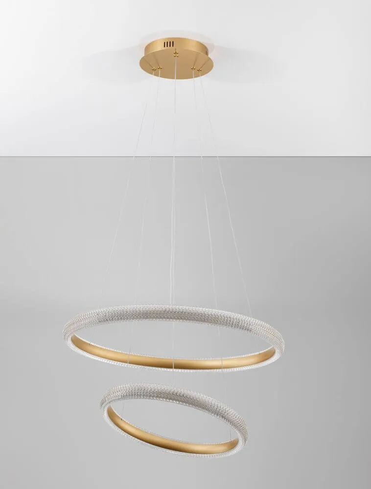 Medora LED Pendelleuchte 2-flammig Ø 59cm 3000K Messing-Gold