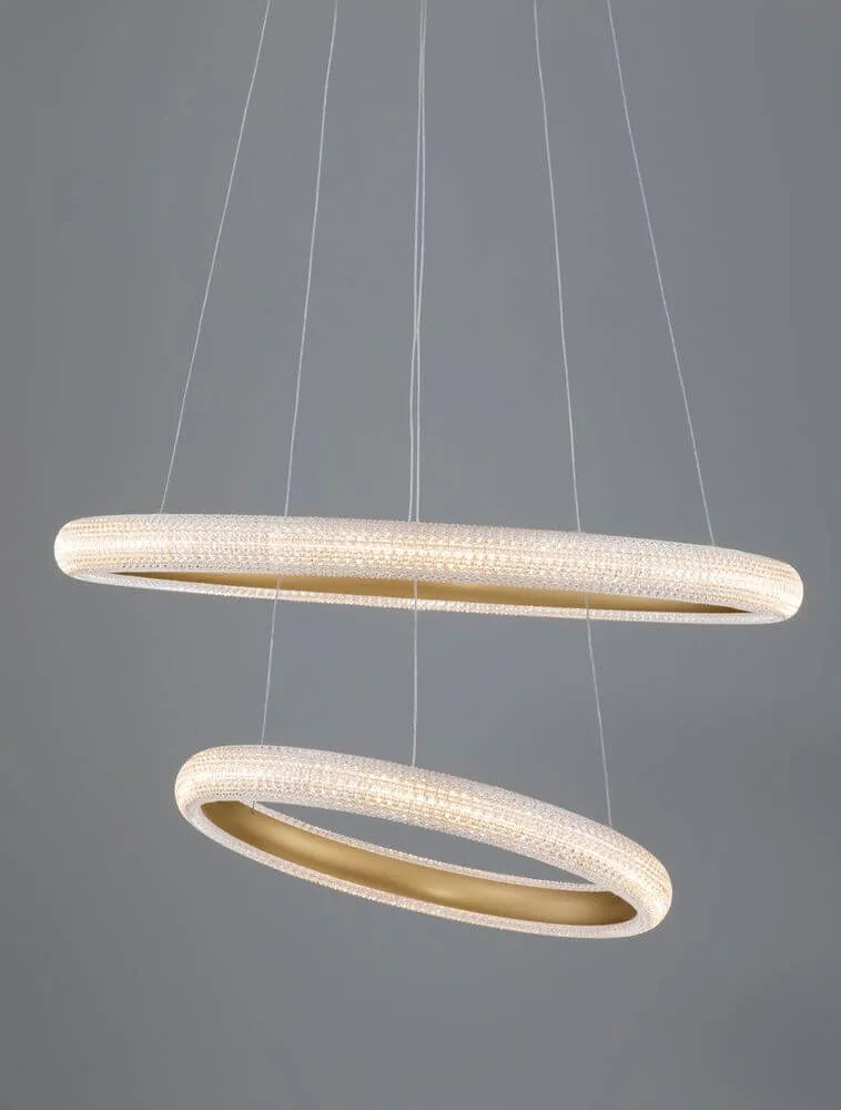 Medora LED Pendelleuchte 2-flammig Ø 59cm 3000K Messing-Gold