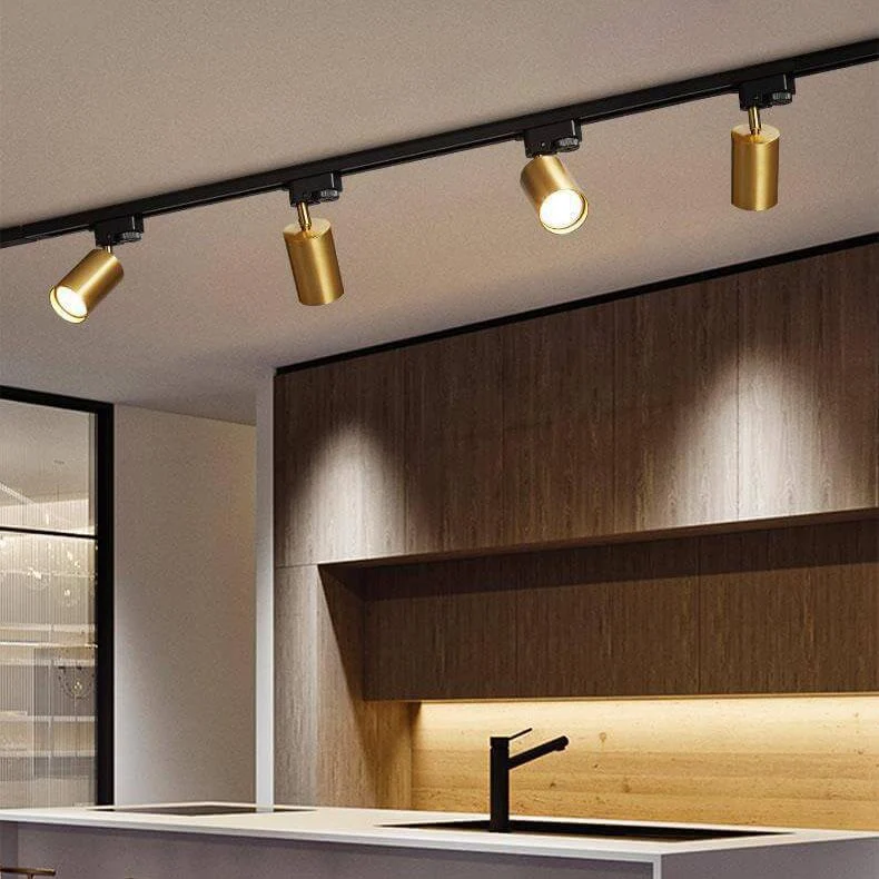 Verstelbaar railsysteem plafond 3-5 spots zwart wit goud dimbaar warm licht modern interieur woonkamer | Sansoti