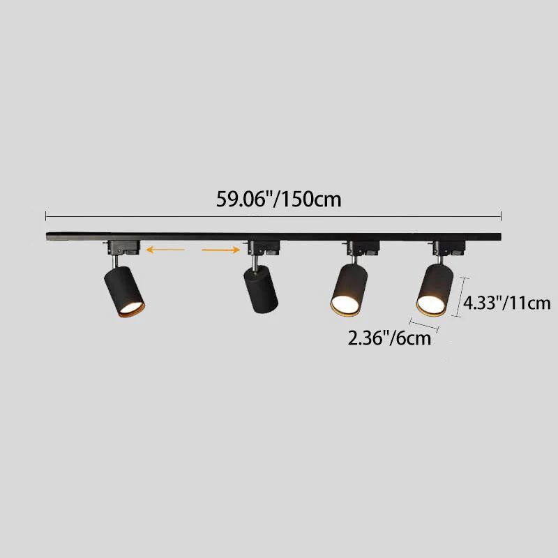 Verstelbaar railsysteem plafond 3-5 spots zwart wit goud dimbaar warm licht modern interieur woonkamer | Sansoti