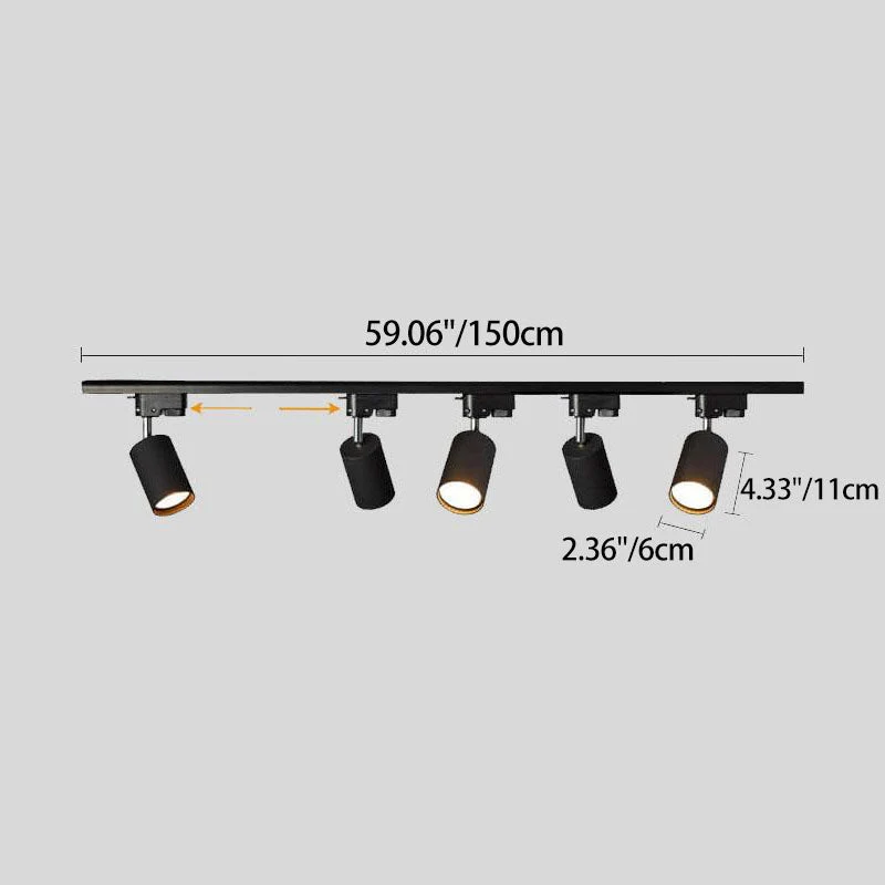 Verstelbaar railsysteem plafond 3-5 spots zwart wit goud dimbaar warm licht modern interieur woonkamer | Sansoti