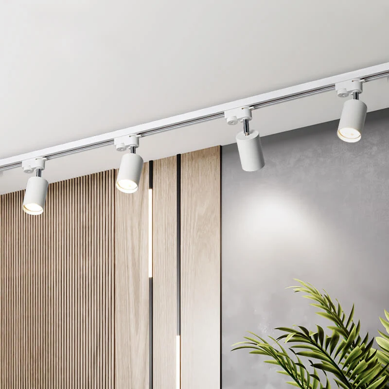 Verstelbaar railsysteem plafond 3-5 spots zwart wit goud dimbaar warm licht modern interieur woonkamer | Sansoti