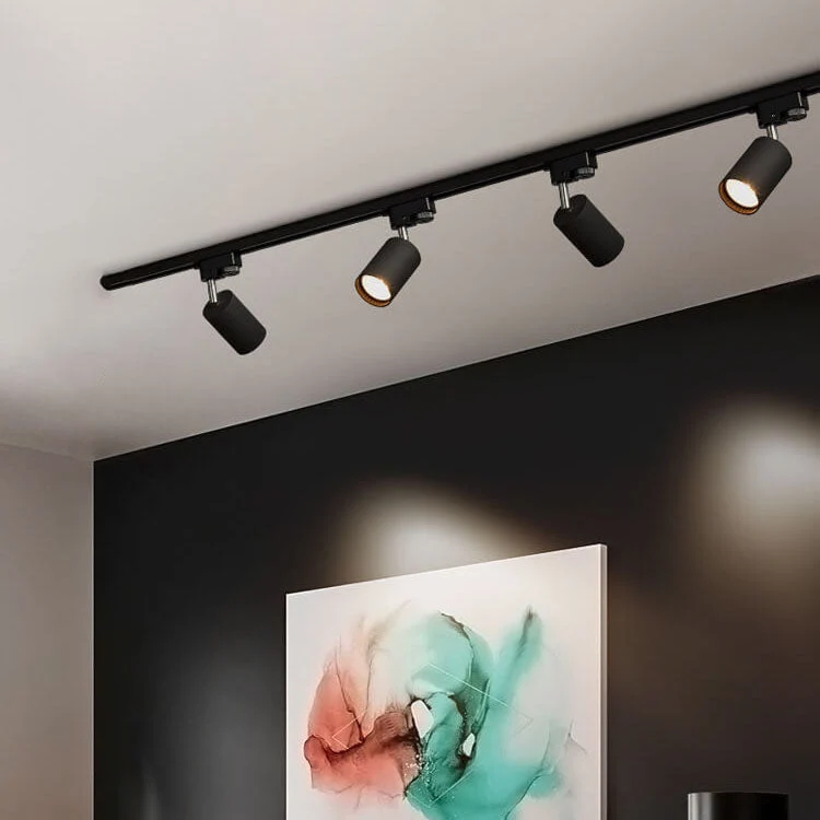 Verstelbaar railsysteem plafond 3-5 spots zwart wit goud dimbaar warm licht modern interieur woonkamer | Sansoti