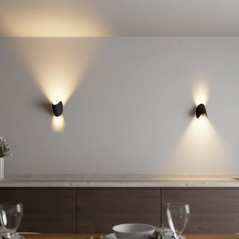 Aluminium Wandlamp LED Up Down Binnen Buiten Verlichting Warm Licht 3000K 408 Lumen 6W Modern Design IP65 | Sansoti
