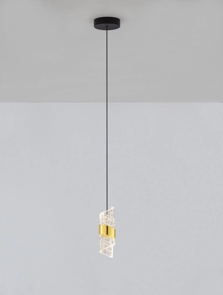 Seneca LED Pendelleuchte Ø 6,5cm 3000K Schwarz, Gold