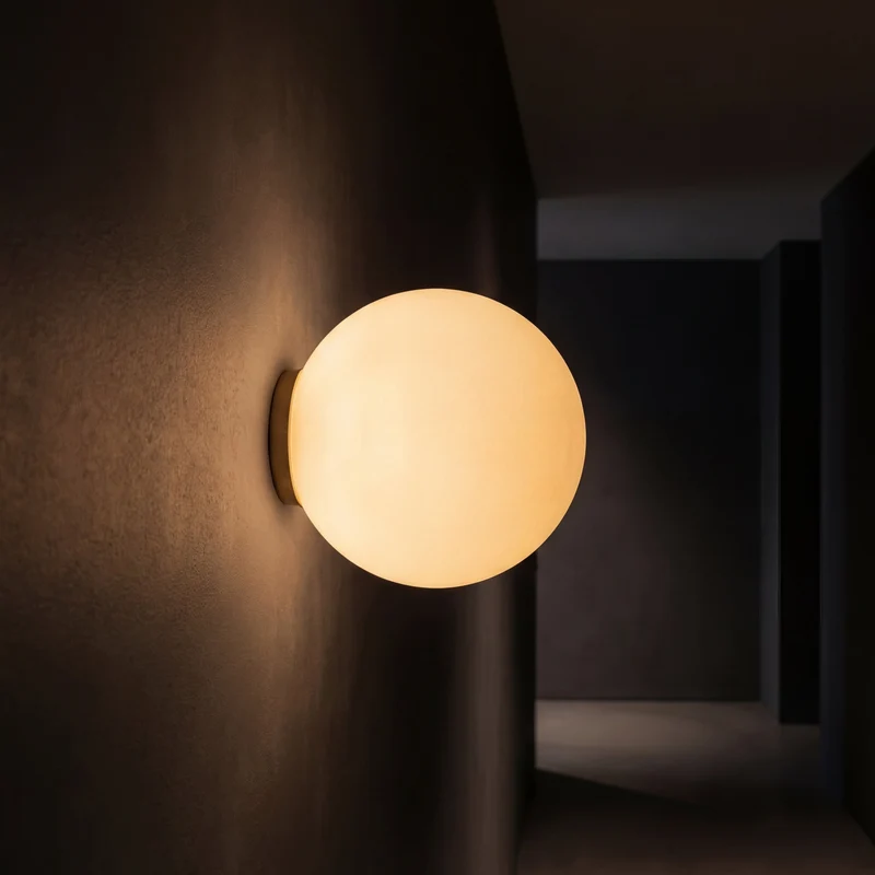 Wandlamp Badkamer Spiegel Rond Melkglas Ø12 Ø15 Ø20 cm Geïntegreerde LED Vast Bedraad 110-240V Metaal Modern | Sansoti