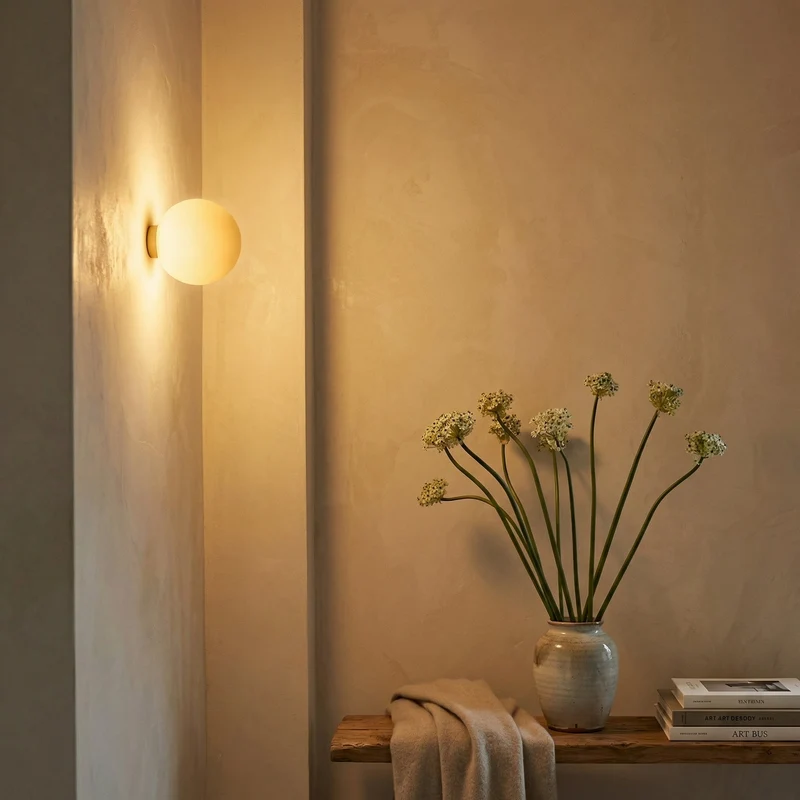 Wandlamp Badkamer Spiegel Rond Melkglas Ø12 Ø15 Ø20 cm Geïntegreerde LED Vast Bedraad 110-240V Metaal Modern | Sansoti