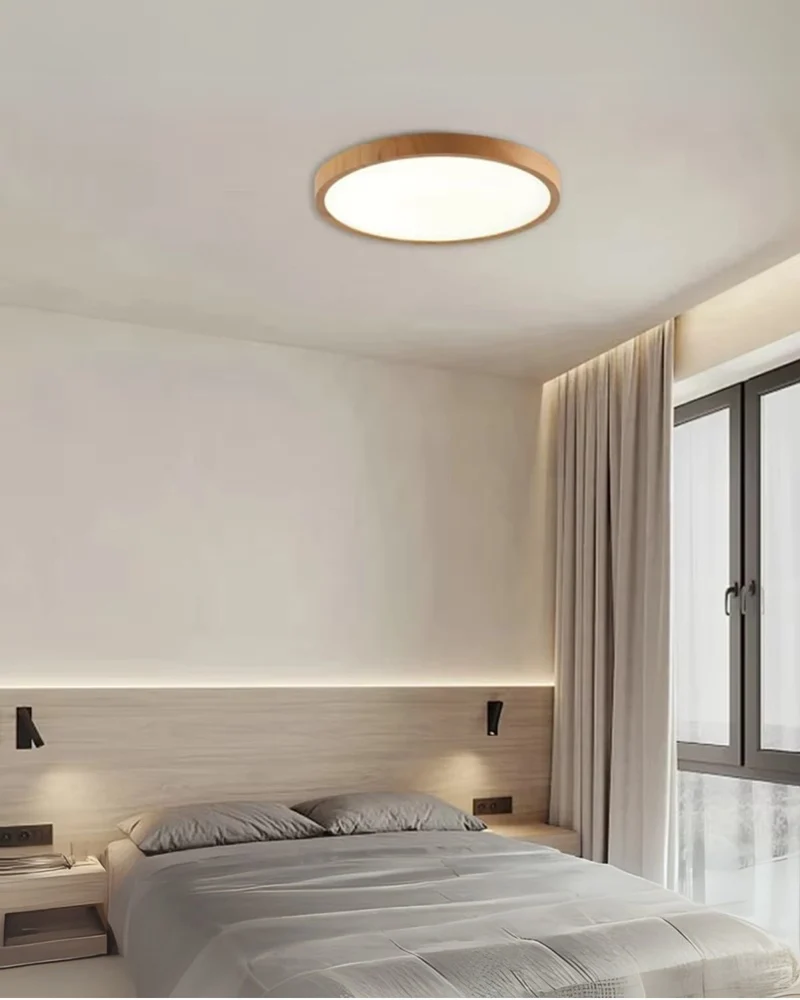 Ultraslanke Plafondlamp Hout 30cm 40cm Moderne Woonkamer Slaapkamer Verlichting | Sansoti