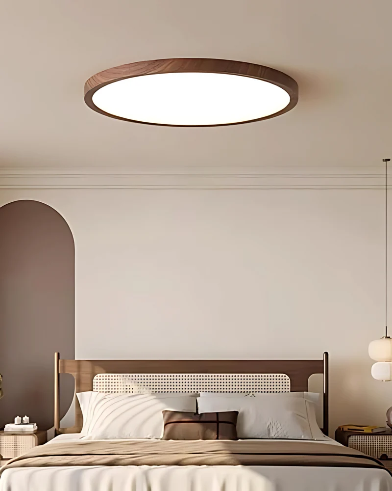 Ultraslanke Plafondlamp Hout 30cm 40cm Moderne Woonkamer Slaapkamer Verlichting | Sansoti
